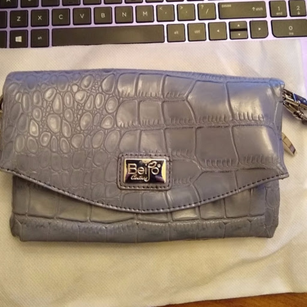 Beijo Grey Cross-Body Textured Purse (New)